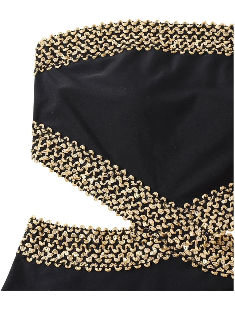 Stitch Detail Strapless One Piece Swimsuit Cut Out Bandeau XL. 2643/bb15-1